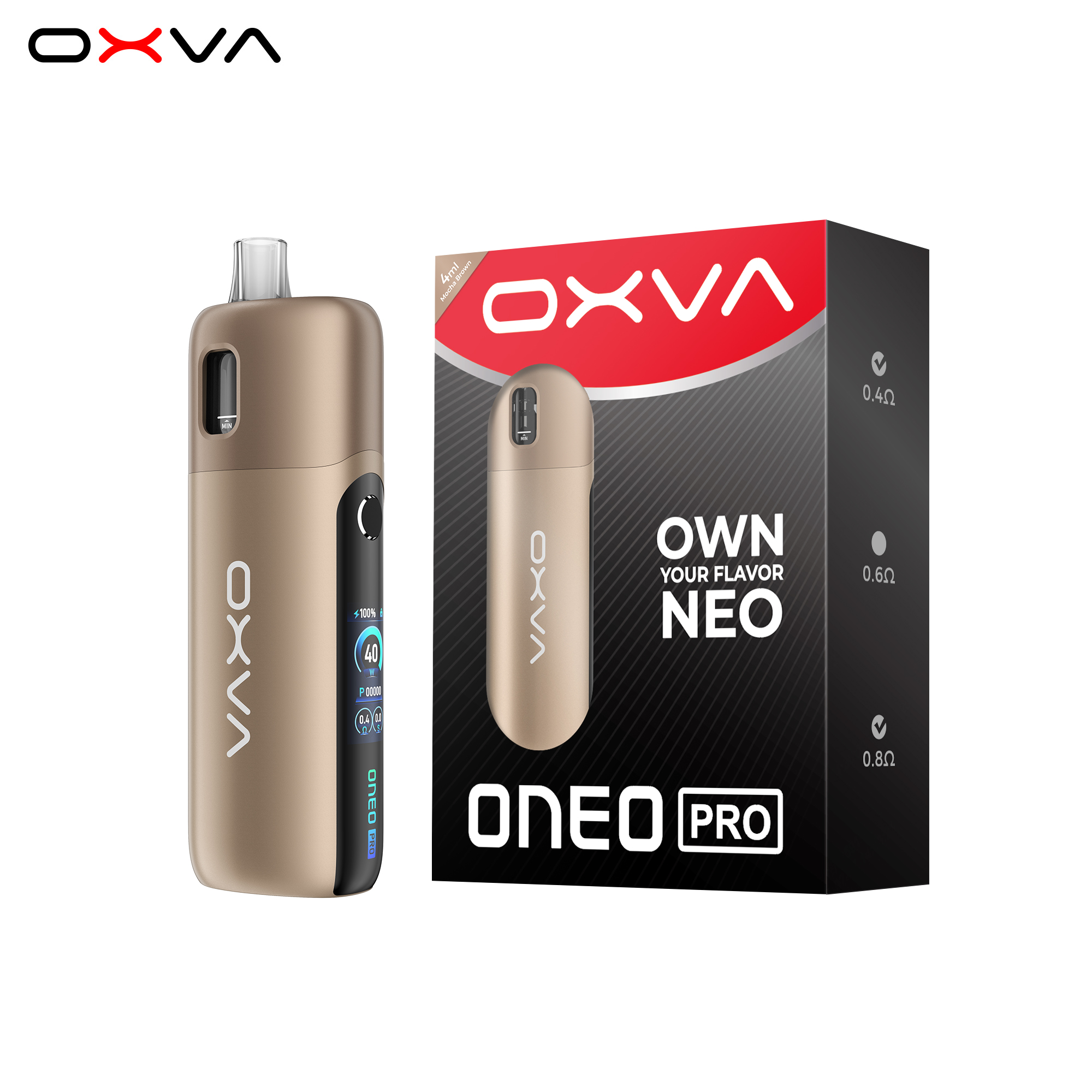 Mocha-Brown OXVA ONEO PRO 奧尼奧 40W大小煙主機 (10月新品)