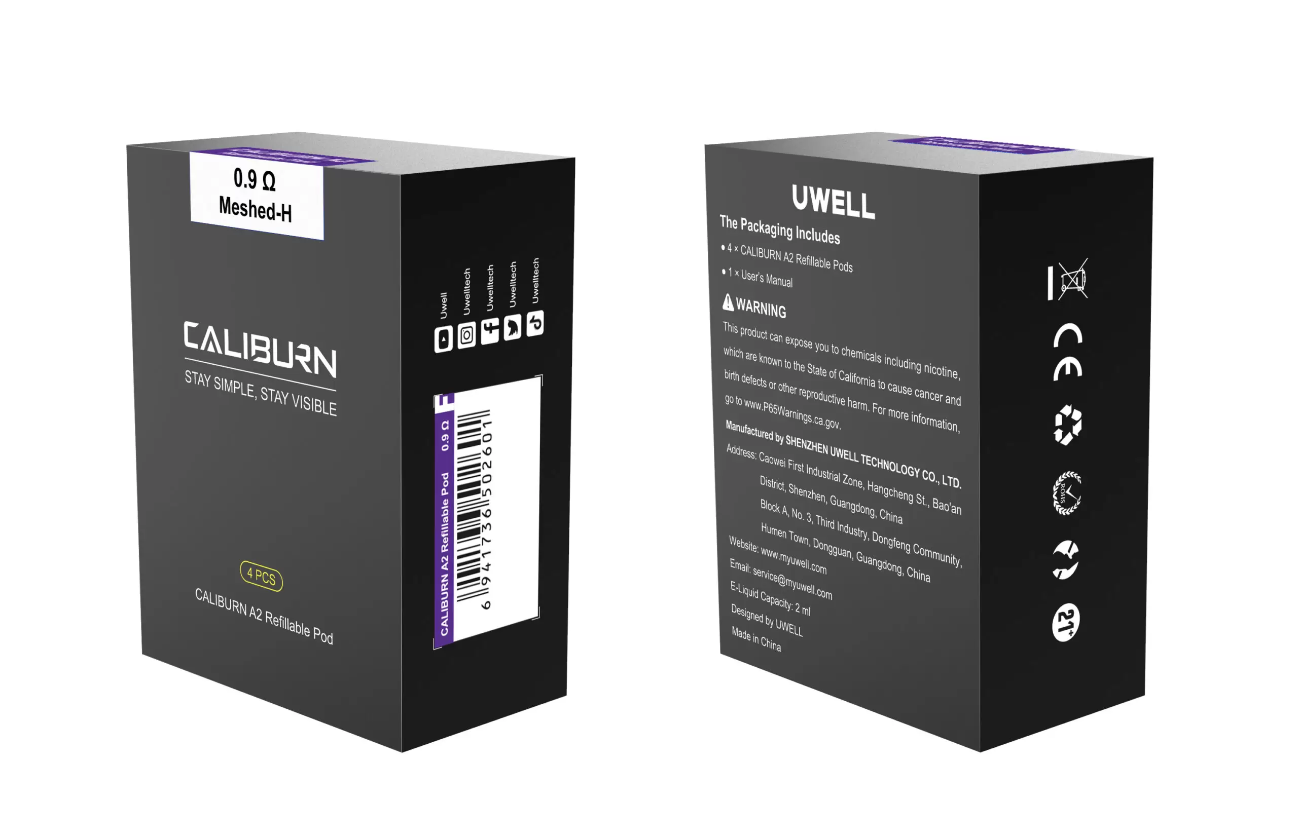 FDA-pod-color-box-scaled-1 原廠正品Uwell Caliburn A2 咖哩棒 小煙主機